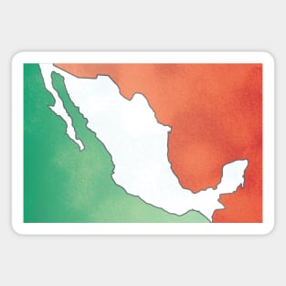 Mexico map in mexican flag colors distressed style Magnet